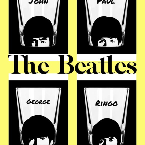 The Beatles, set of 4 Shot Glasses - Picture 1 of 5